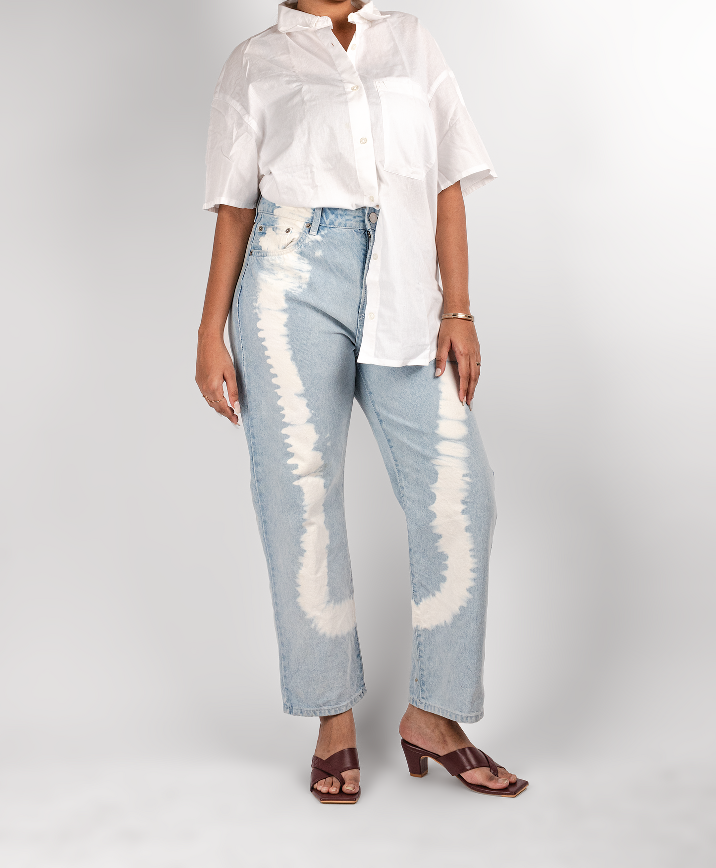 Double strap heel in Cream