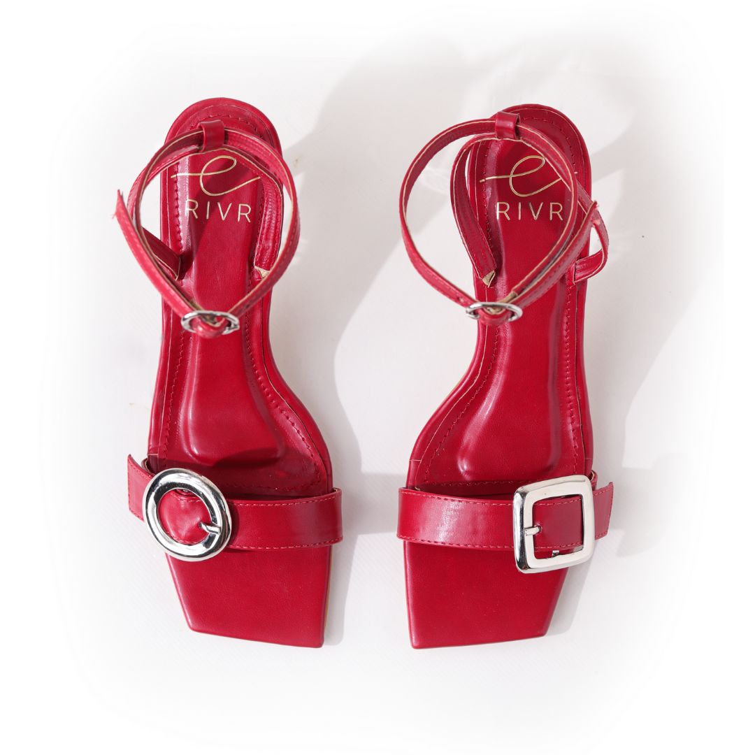 Circle Square Heel with Sliver heel