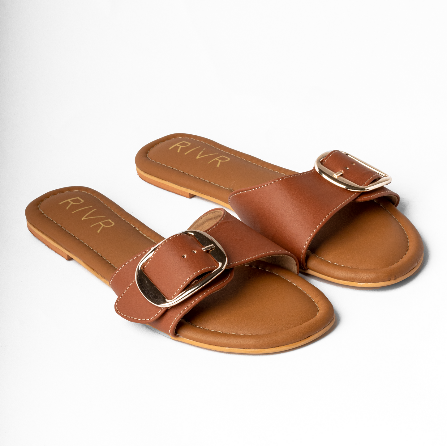 Buckle Slidders in Tan