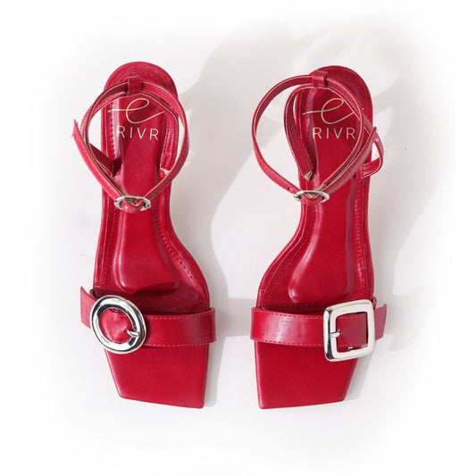 Circle Square Heel with Sliver heel