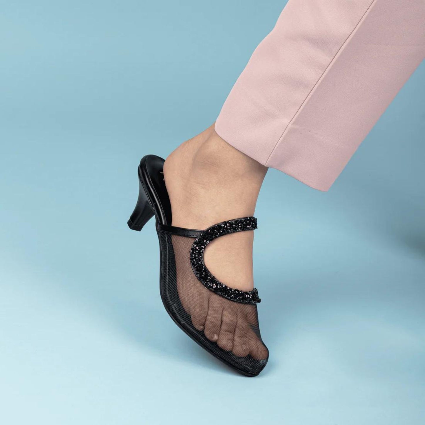 Black Twinkle Mule