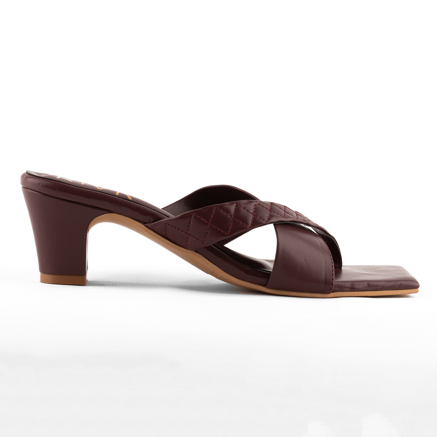 Double strap heel in Wine